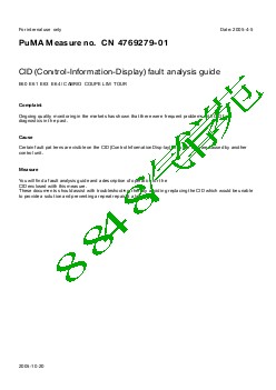 4769279-01CID (Control-Information-Display) fault analysis guide