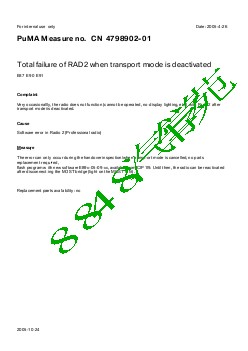 4798902-01Total failure of RAD2 when transport mode is deactivated