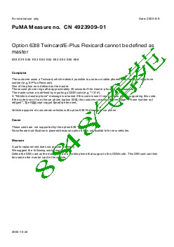 4923909-01 Option 638 Twincard E-Plus Flexicard cannot be defined as master