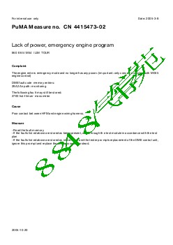 4415473-02Lack of power, emergency engine program