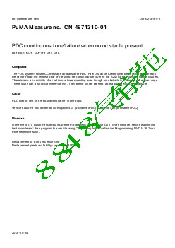 4871310-01PDC continuous tone failure when no obstacle present