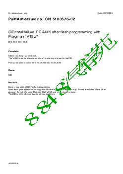 5103576-02 CID total failure, FC A469 after flash programming with Progman V19x