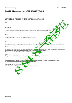 4881878-01 Whistling noises in the windscreen area