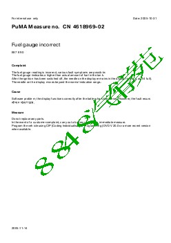 4618969-02 Fuel gauge incorrect