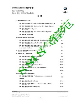 CN_DMS_SAL_User_manual_Table_of_contents汽车销售模块