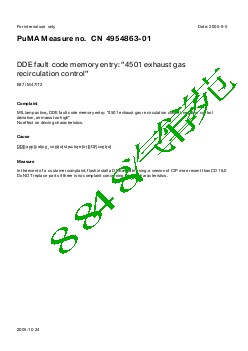 4954863-01 DDE fault code memory entry 4501 exhaust gas recirculation control