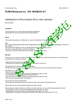 4948235-01 Initialisation of the window lift on new vehicles