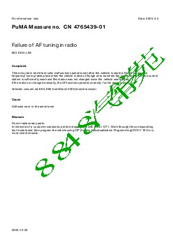 4765439-01Failure of AF tuning in radio