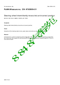 4793999-01Steering wheel intermittently moves into an incorrect position