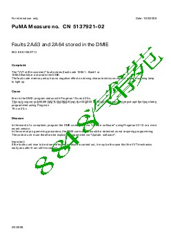 5137921-02 Faults 2A63 and 2A64 stored in the DME