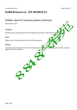 4952833-01 Rubber mount of exhaust system is blocked