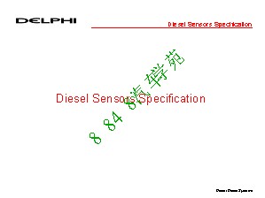 Delphi Sensors Specification for JMC EOL 20040820