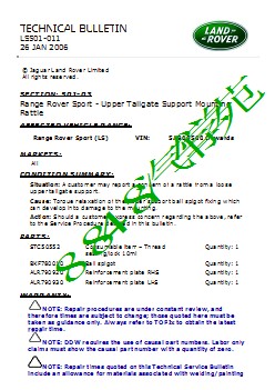 LS501-011 - Range Rover Sport - Upper Tailgate Support Mounting Rattle _ TOPIx