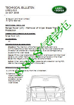 LM501-010 - Range Rover (LM) - Removal of Wiper Blade Transit Protection _ TOPIx