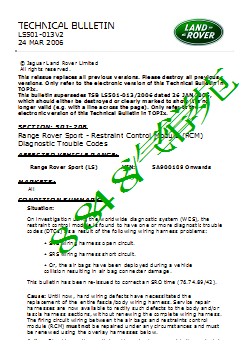 LS501-013V2 - Range Rover Sport - Restraint Control Module (RCM) Diagnostic Trouble Codes _ TOPIx