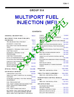 三菱MONTERO V75维修手册燃油喷射系统MFI