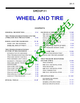 三菱MONTERO V75维修手册车轮和轮胎