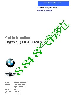E-Sys - Guide to action - Programming with SG-D system
