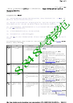 一般信息 - 诊断故障代码(DTC)索引 诊断故障代码： Rear Differential Control Module (RDCM)