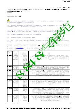 一般信息 - 诊断故障代码(DTC)索引 诊断故障代码： Electric Steering Column Lock Module (VIM)