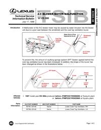 雷克萨斯1997 ES300汽车维修手册Technical Service Information Bulletin