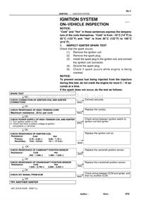 雷克萨斯1997 ES300汽车维修手册Ignition System