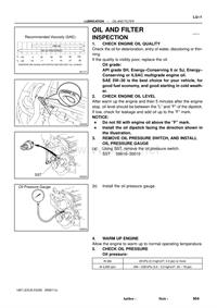 雷克萨斯1997 ES300汽车维修手册Lubrication