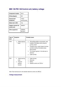 沃尔沃客车故障码_MID 130 PID 158 Control unit, battery voltage