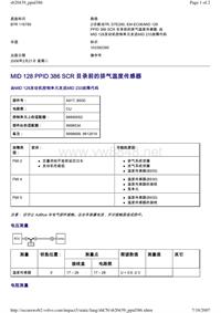 沃尔沃BEA2.0B12_MID 128 PPID 386 SCR 目录前的排气温度传感器