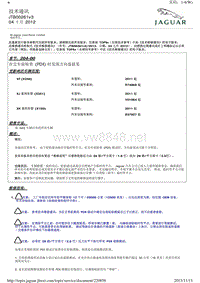 2012年捷豹XJ技术通讯 JTB00261v3 在交车前检查 (PDI) 时发现方向盘摇晃