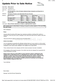 2014年捷豹XF技术通讯 K209 UPS 79133 RFA Smart Key Not Found