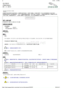 2014年捷豹XF技术通讯 JTB00160v3 外部前车门把手卡滞在打开位置