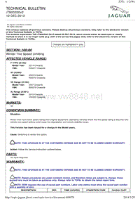 2014年捷豹XF技术通讯 JTB00330v2 Winter Tire Speed Limiting