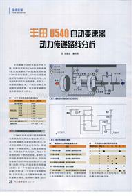 200707维修技师杂志_丰田U540自动变速器动力传递路线分析