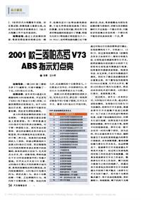 200707维修技师杂志_2001款三菱帕杰罗V73ABS指示灯点亮