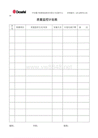 L01-DWTC-CX-30质量监控计划表