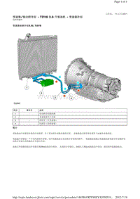 2010-路虎揽胜运动版Sport L320维修手册_变速器 驱动桥冷却 TDV8 3.6 升柴油机 变速器冷却