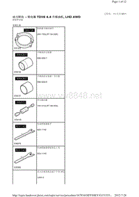 2013-2011年路虎胜运动版L320维修手册_动力转向 - 转向器 TDV8 4.4 升柴油机, LHD AWD