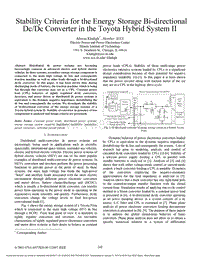 Stability Criteria for the Energy Storage Bi-directional Dc-Dc Converter in the Toyota Hybrid System II