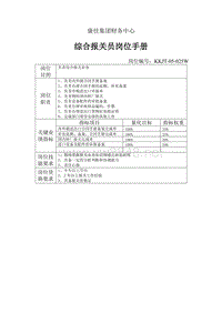 康佳集团财务中心综合报关员岗位手册表1