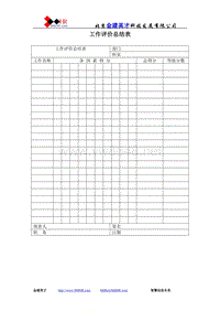 工作评价总结表
