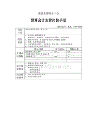 康佳集团财务中心预算会计主管岗位手册表1