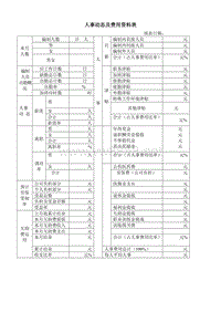 人事动态及费用资料表