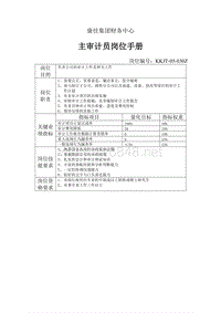 康佳集团财务中心主审计员岗位手册表1