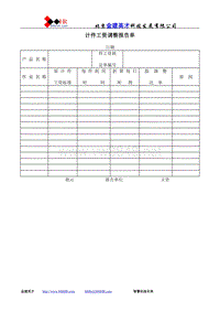 计件工资调整报告单