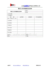 需求人员详细情况纪录单