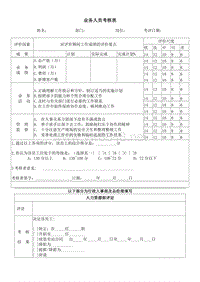 业务人员考核表